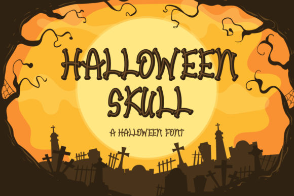 Halloween Skull Font for Editorial Design
